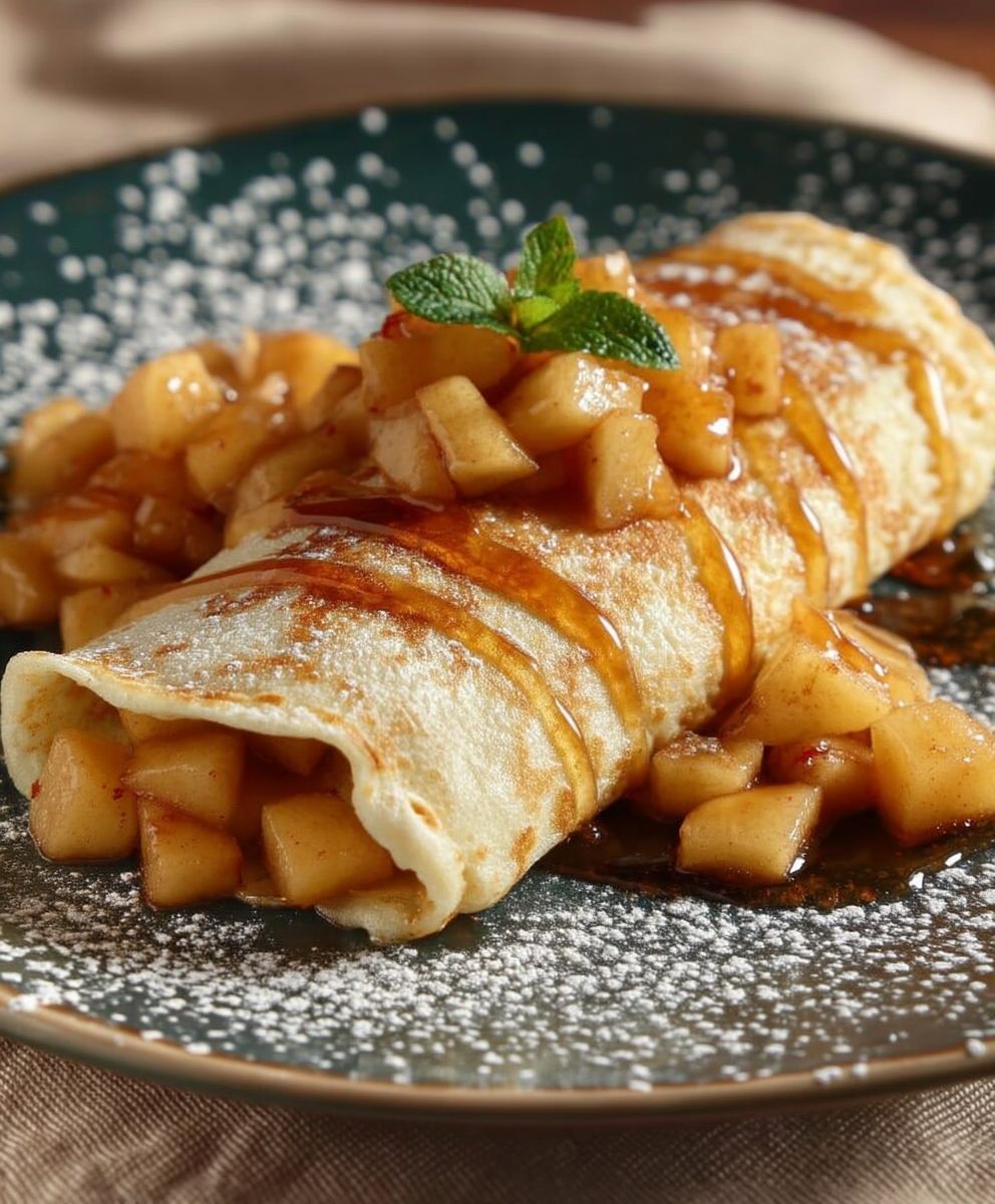 Crepes aux pommes caramelisees
