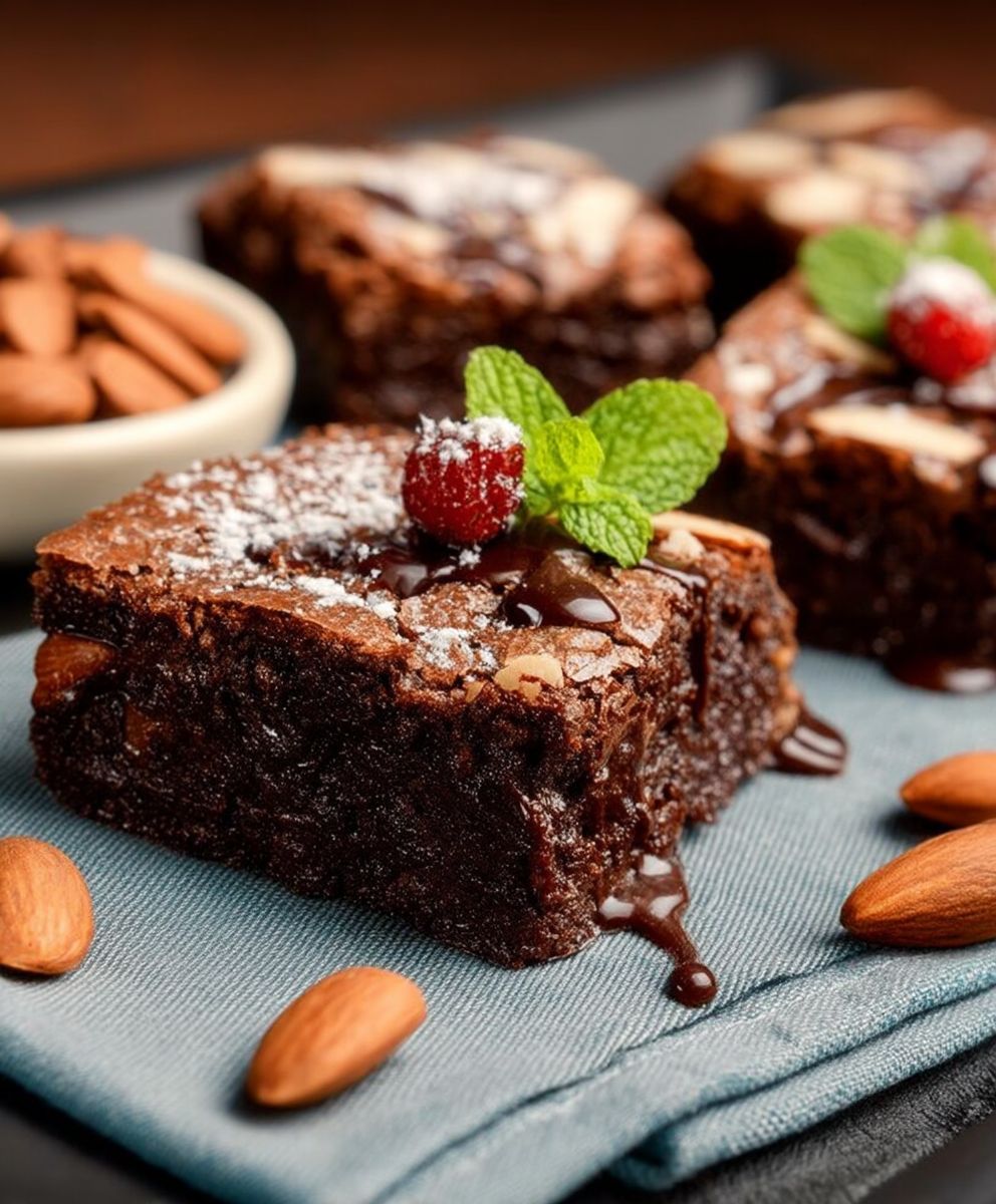 Brownie marbré amandes