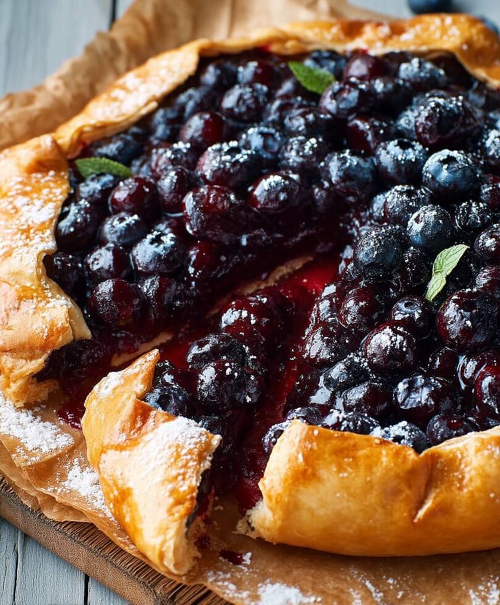 Tarte rustique aux myrtilles
