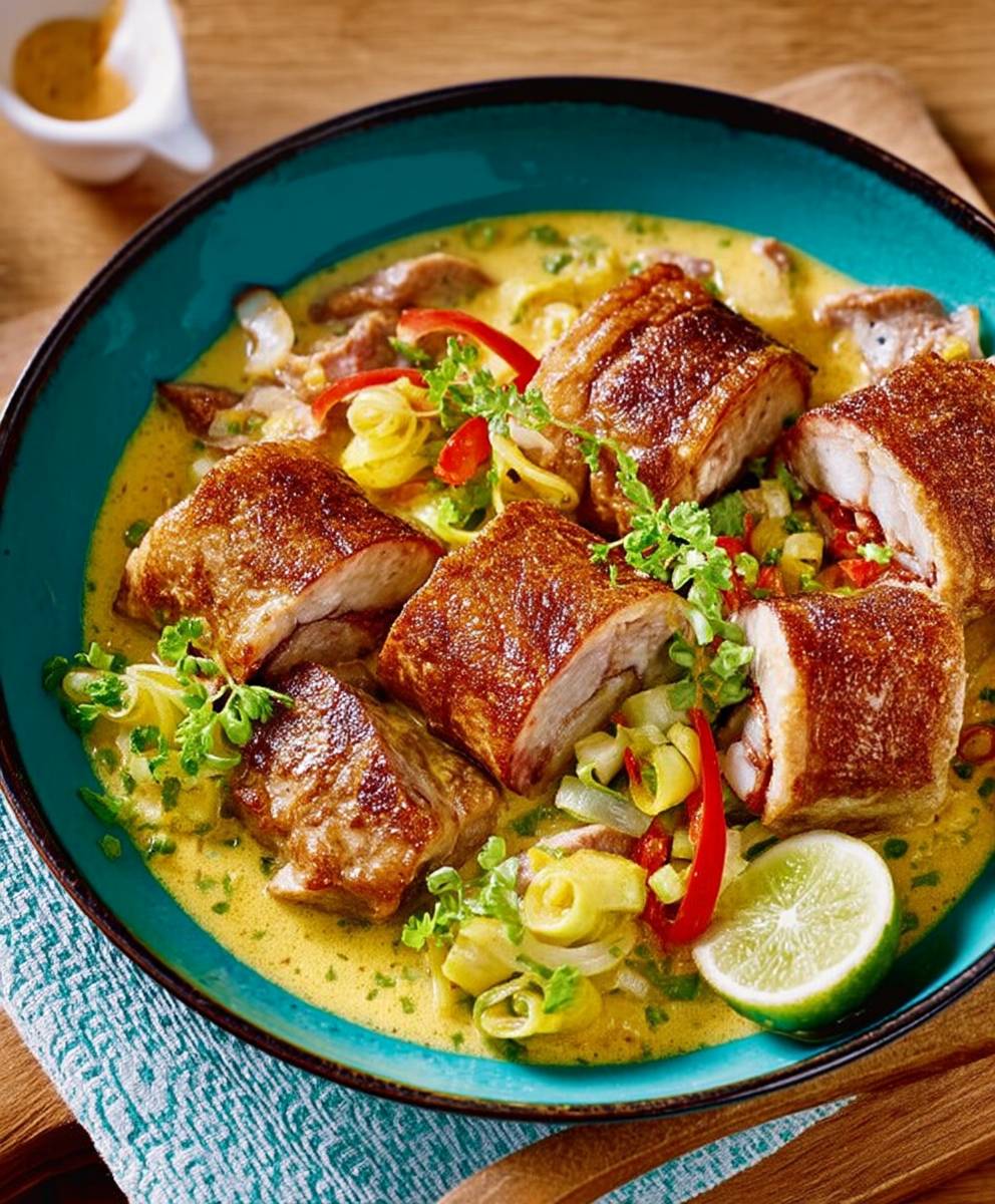 Roulés de porc au curry