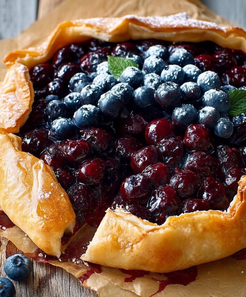 Tarte rustique aux myrtilles