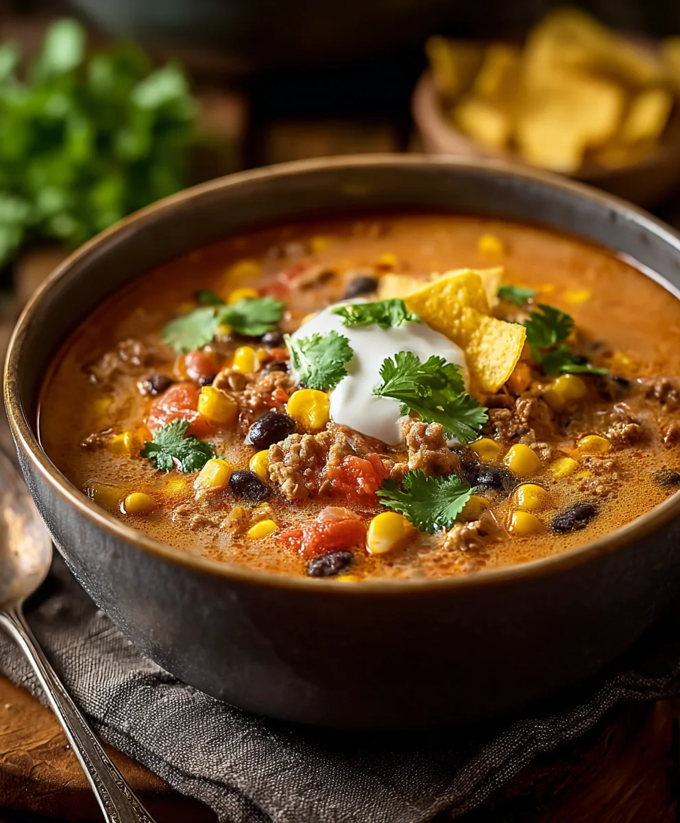 Soupe Crémeuse Façon Taco : La Recette Facile et Savoureuse