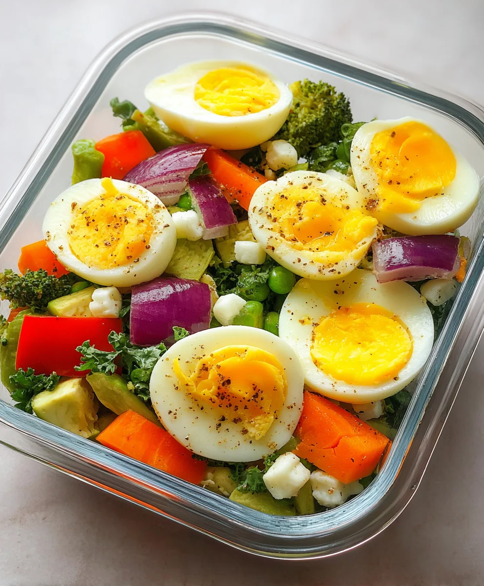 Boîte repas énergisante : Œufs durs & légumes frais