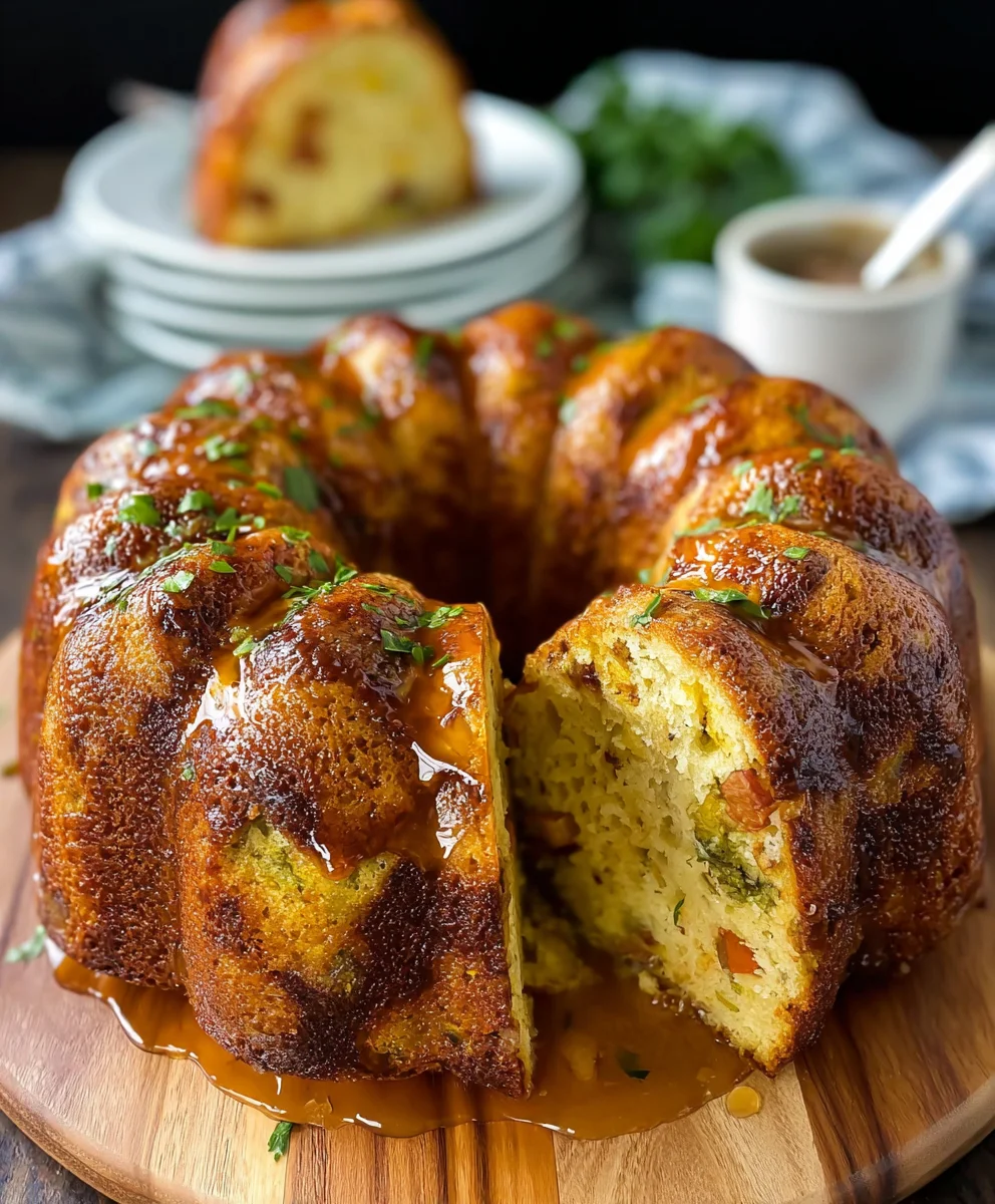 Gâteau Bundt Salé au Bœuf et Herbes