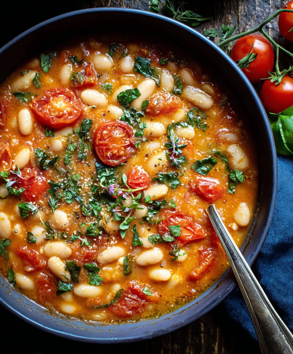 Ragoût crémeux bœuf tomates haricots blancs facile
