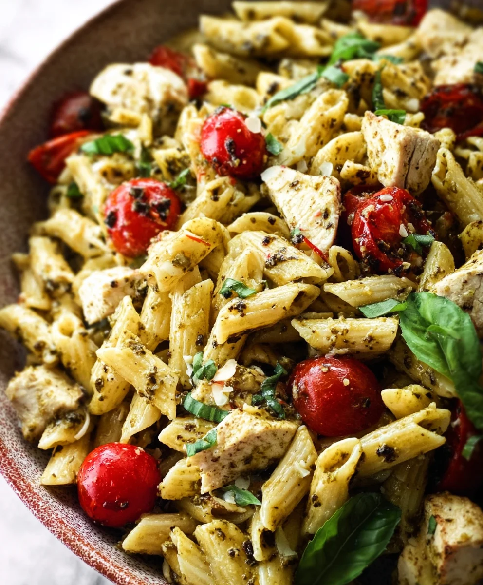 Salade Pâtes Poulet Pesto Facile (25 min)