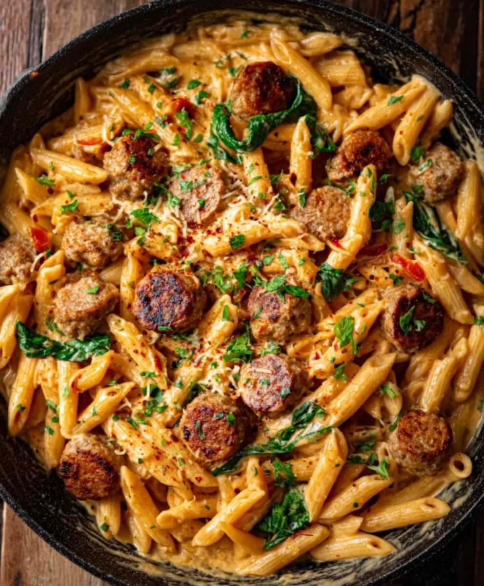 Pâtes Crémeuses Saucisse Cajuns One Pot (30 min)