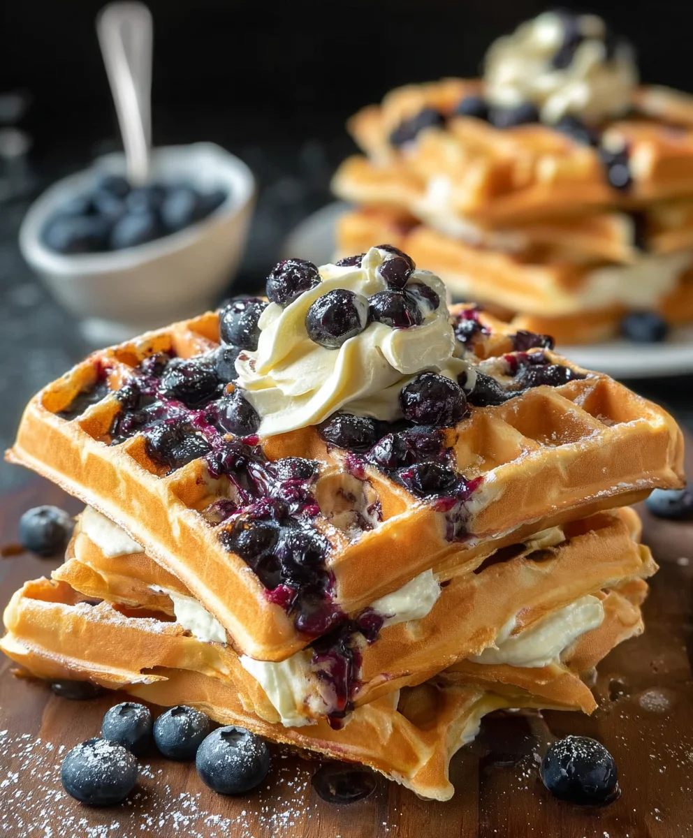 Gaufres myrtilles crémeuses : recette parfaite