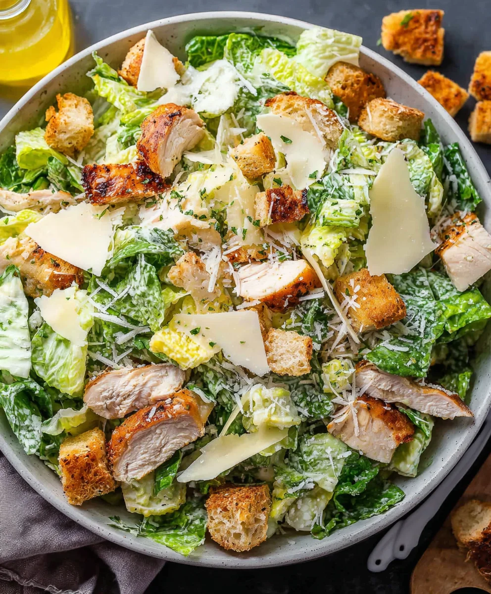 Salade César au Poulet Faible en Glucides (Low Carb)