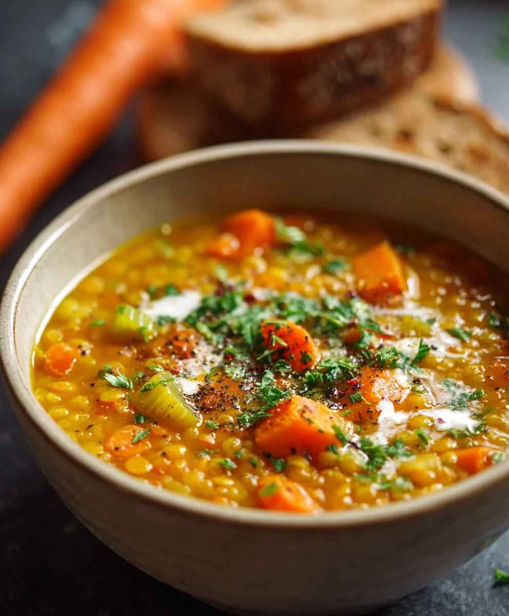 Soupe Lentilles Corail Carottes Poireaux IG Bas Facile