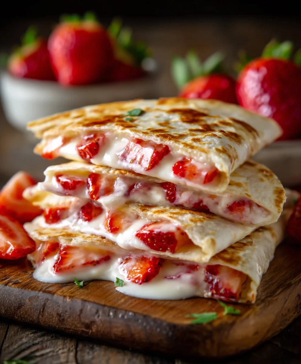 Quesadillas Cheesecake Fraise Facile