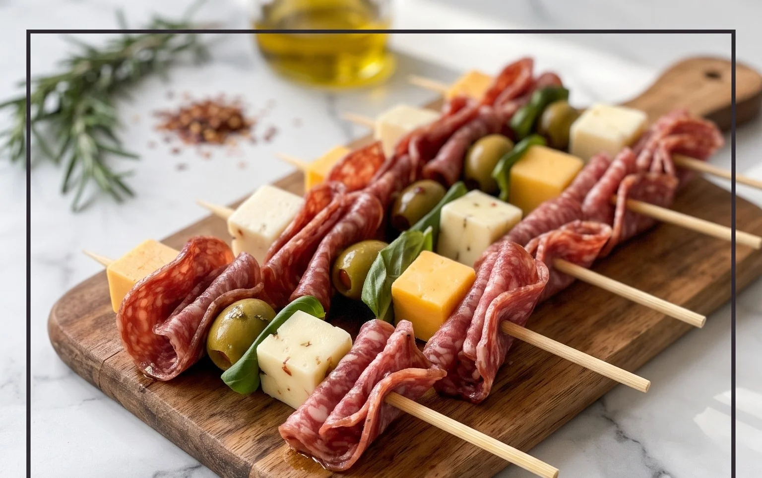 Brochettes Saucisson Sec et Fromage Rapides